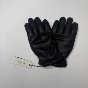 Hestra John Men’s Leather Gloves Black Size 9 Primaloft Touchscreen NWT
